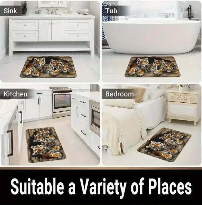 Tapis de porte de bienvenue en galets rétro, motif pierre, tissu Non tissé Durable, facile à nettoyer, tapis de sol intérieur et extérieur