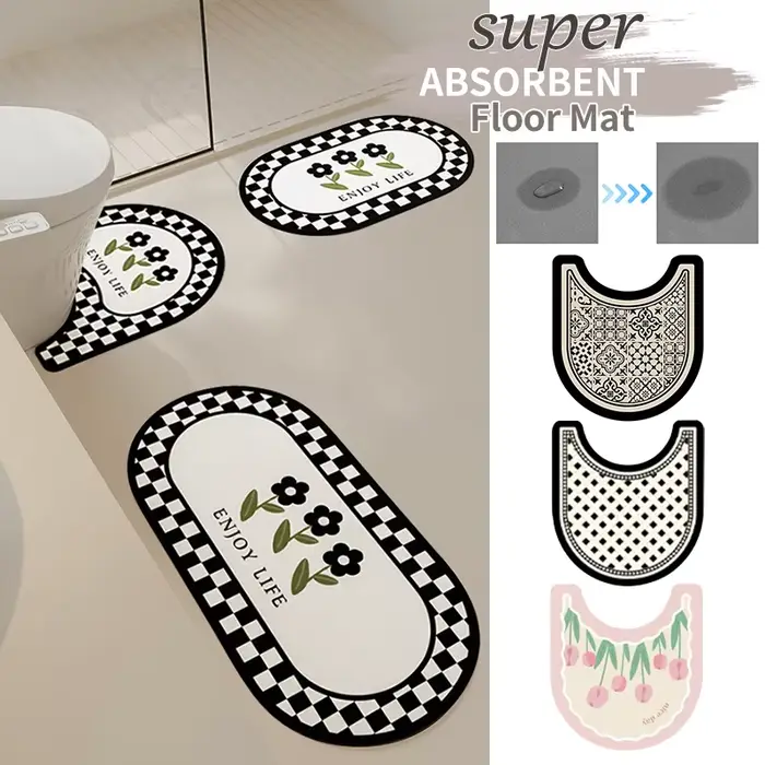 Ensemble de tapis de salle de bain antidérapant