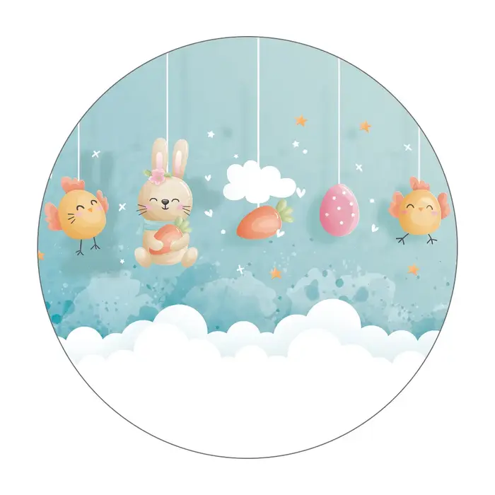 Tapis rose avec ballons et fleurs pour chambre d'enfant