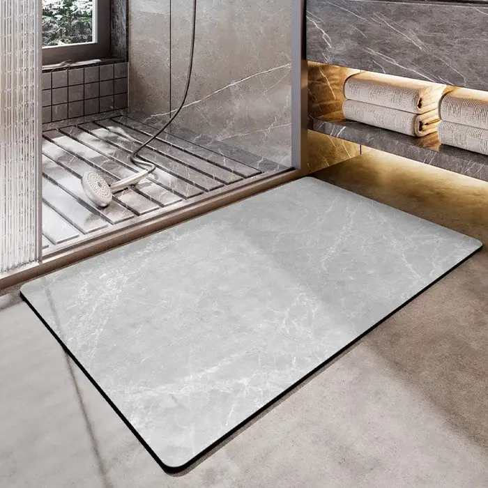 Tapis de bain en diatomite à Texture pierre