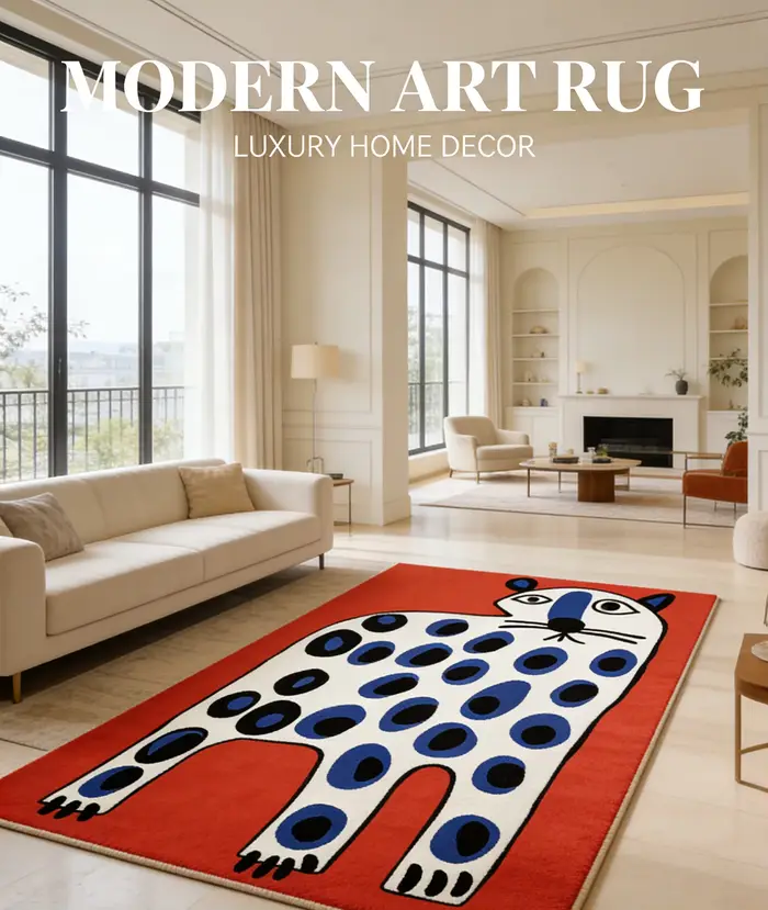 Tapis modernes abstraits à motifs animaliers pour chambre à coucher