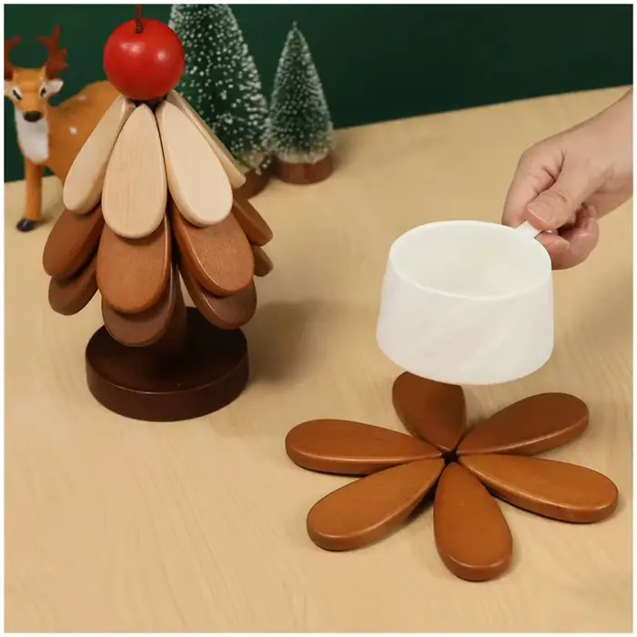 Tapis isolant d'arbre Table à manger en bois massif