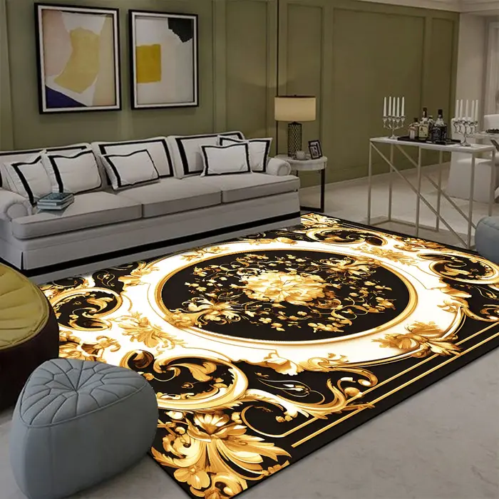 Tapis doré de luxe pour salon