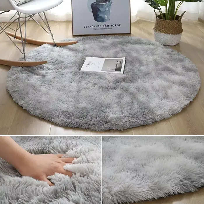 Tapis rond en peluche Super doux