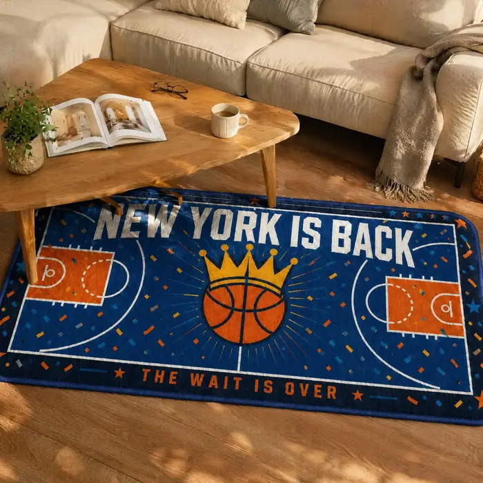 Tapis de sol antidérapant motif confettis de la cour de basket de New York NEW
