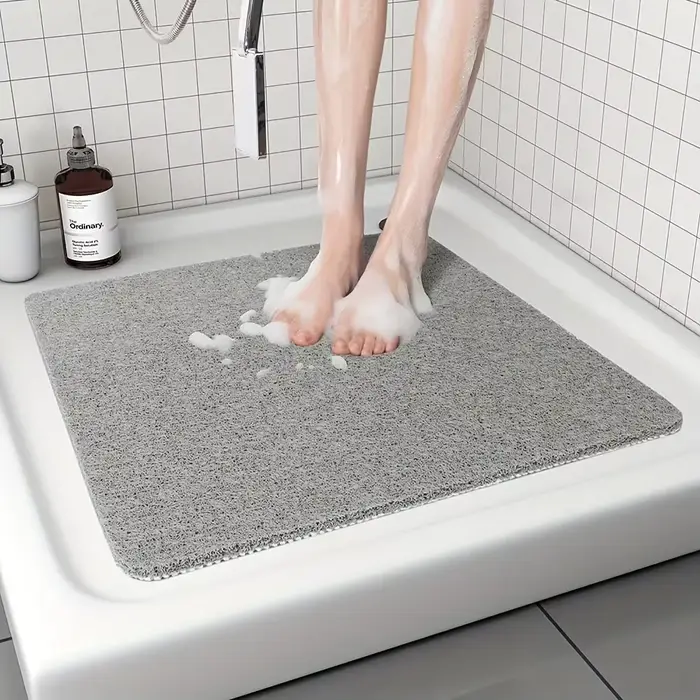 Tapis de douche/baignoire antidérapant et confortable en PVC, 1 pièce, pour zones humides, accessoir