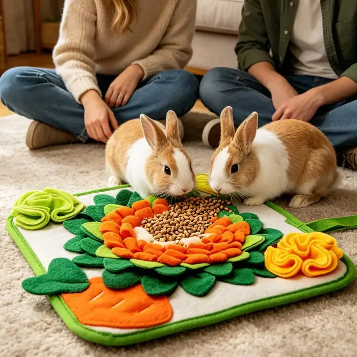 Tapis de fouille pour lapins