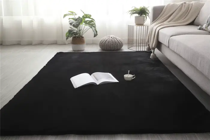 Tapis en Fausse Fourrure de Lapin Super Doux