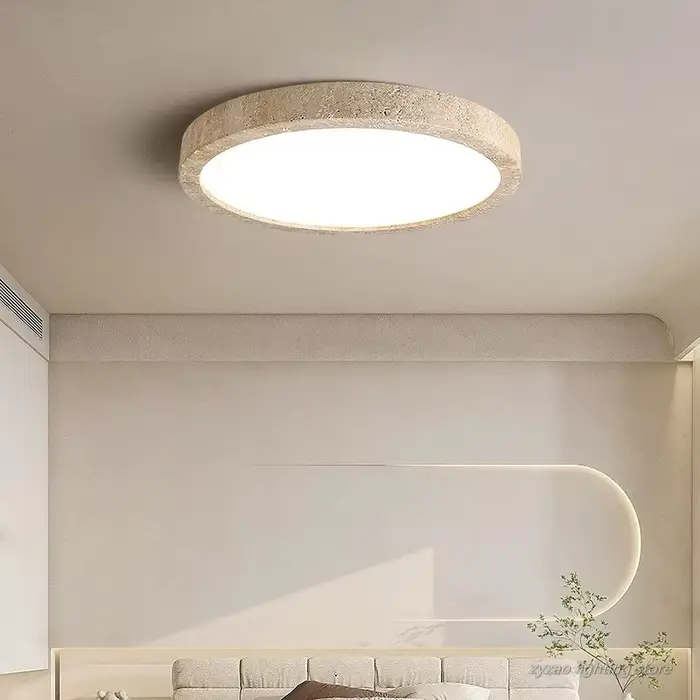Grotte jaune pierre LED plafonniers couloir salon nordique moderne Wabi Sabi naturel
