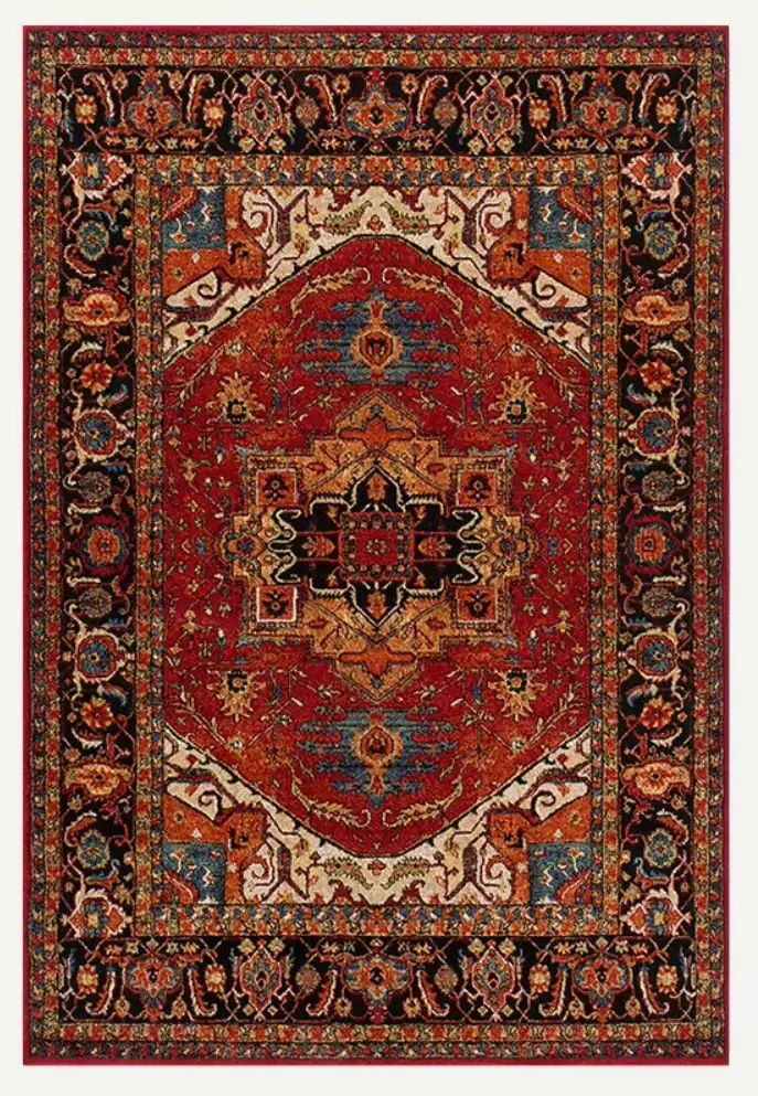 Tapis Design Vintage turc rouge pour salon