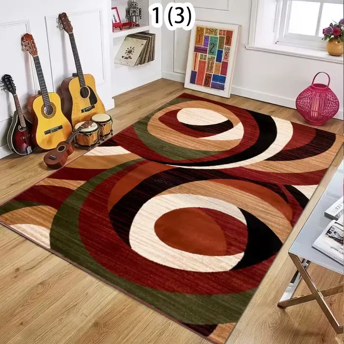 Tapis géométrique pour chambre à coucher, tapis rétro en charbon de bois antidérapant, motif géométrique, style bohème, tapis de cuisine et de restaurant