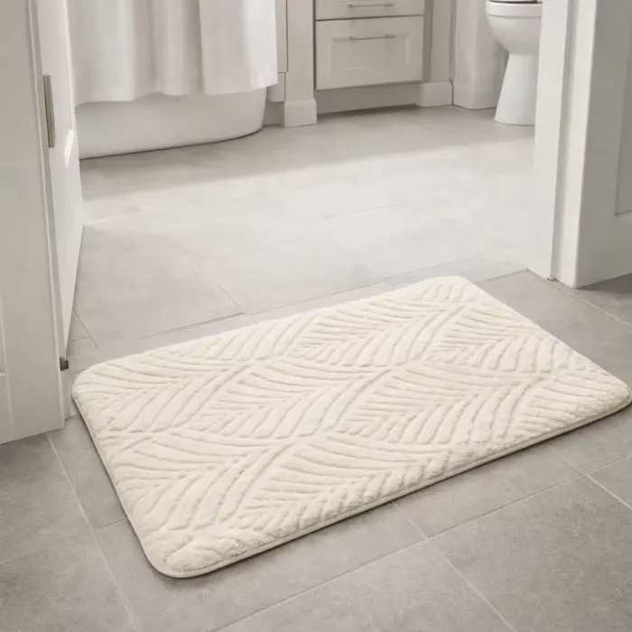 Tapis de salle de bain en jacquard absorbant confortable