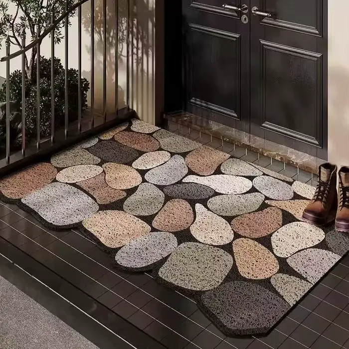Tapis de porte d'entrée, tapis de sol circulaire en soie avant d'entrée, grande entrée, tapis de pie