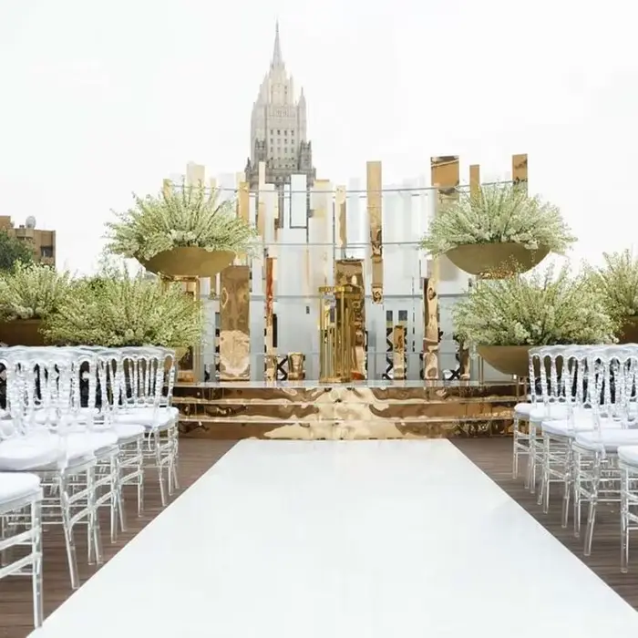 Tapis blanc personnalisé pour allée de mariage
