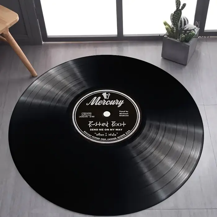 Tapis rétro en vinyle pour salle de pratique musicale