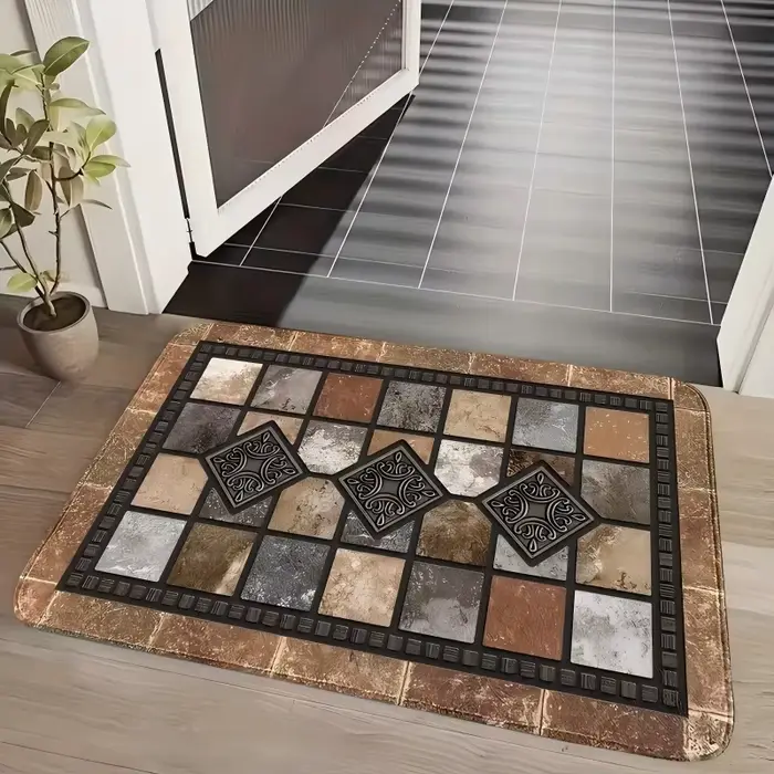 Ensemble de tapis de cuisine, tapis en pierre géométrique classique, tapis de Style campagnard rétro