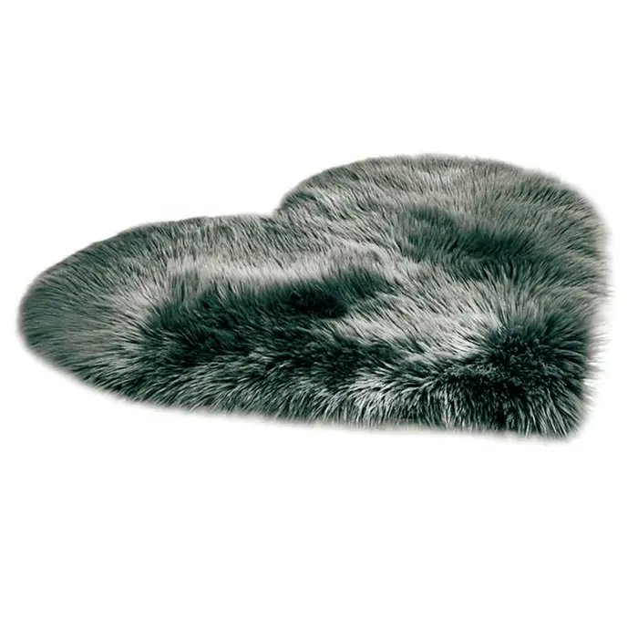 Tapis coeur doux en forme de laine Imitation peau de mouton tapis fausse fourrure antidérapant chamb