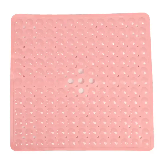 Tapis de bain carré, tapis de bain antidérapant avec ventouses, tapis de bain, trous de drainage, la