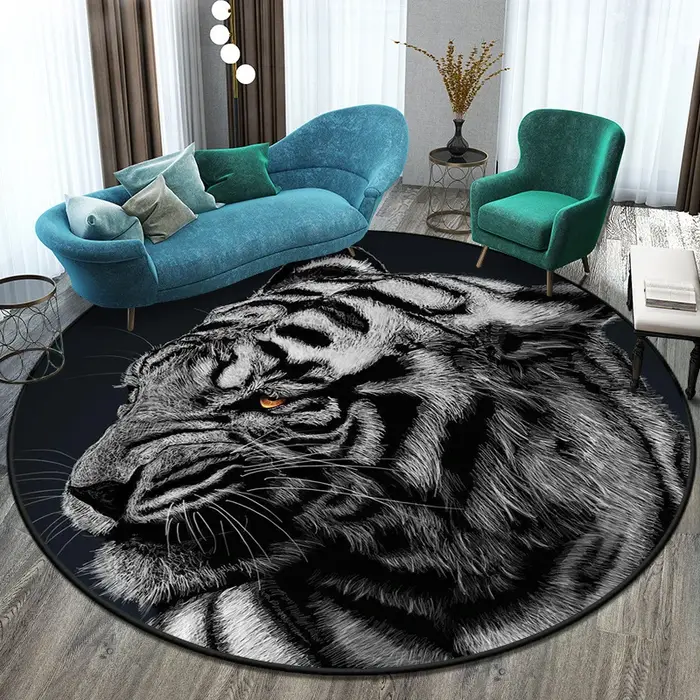 Tapis rond tigre virus pour la décoration de la maison