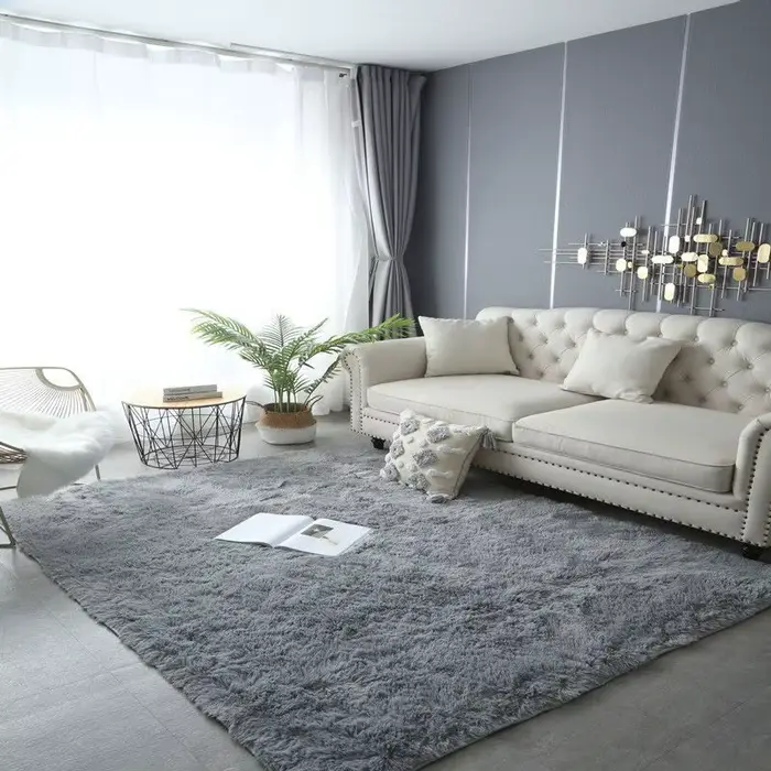 Tapis de grande taille en peluche lea pour salon