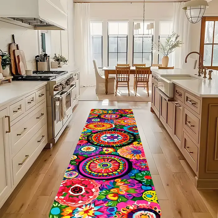 VIKAMA Vintage fleur tapis couleurs vives cuisine