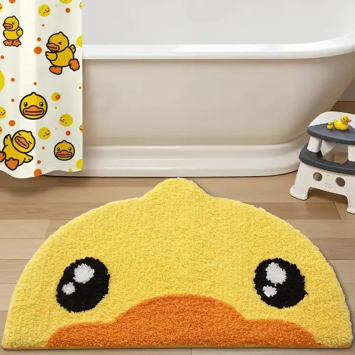 VIKAMA Adorable tapis semi-circulaire en forme de petit canard jaune