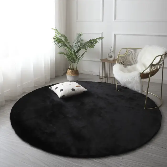 Tapis en fausse fourrure de lapin ultra doux pour salon