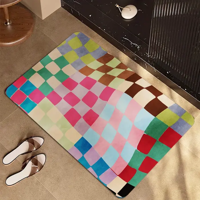 Tapis à motif de diamant coloré
