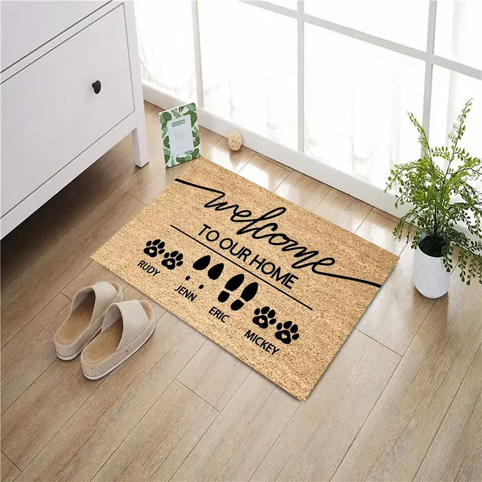 Tapis d'accueil personnalisé pour la famille