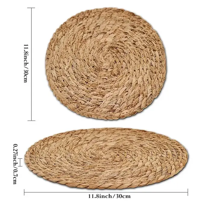 Tapis de Pot en rotin tissé à la main