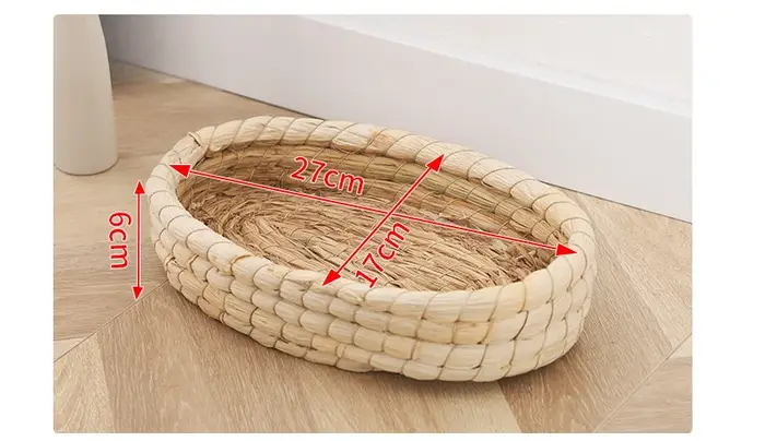 Tapis d'herbe de lapin respirant tissé à la main en paille