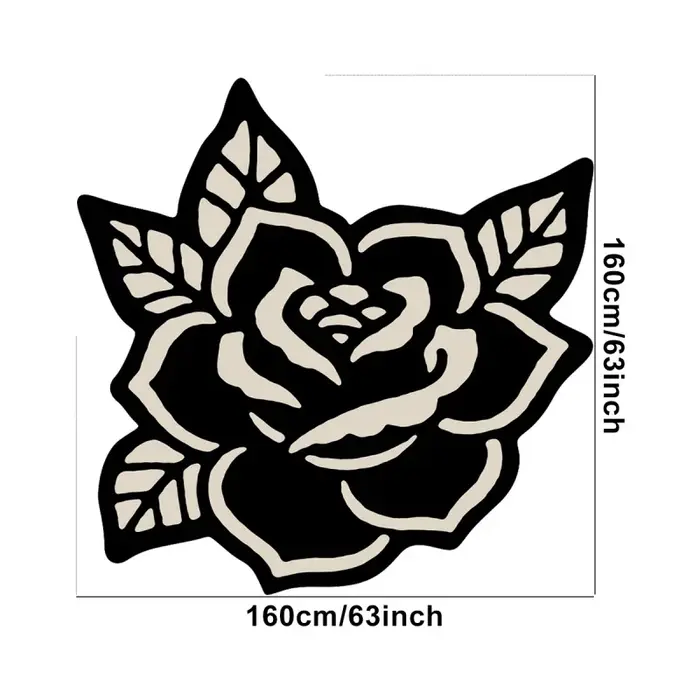 VIKAMA Tapis rose minimaliste noir et blanc