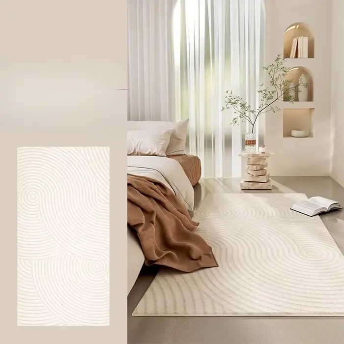 Tapis de sol de Style crème pour salon, moelleux et doux, antidérapant, pour vestiaire, en peluche é