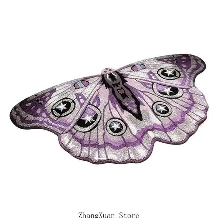 Tapis d'entrée, tapis papillon 23,62 X 35,43 pouces, envers antidérapant toucher doux pour chambre à coucher salon