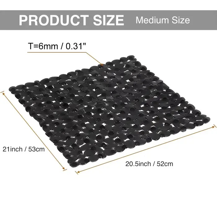 Tapis de bain galets antidérapant, tapis de sol de douche, Texture pierre, tapis de salle de bain en