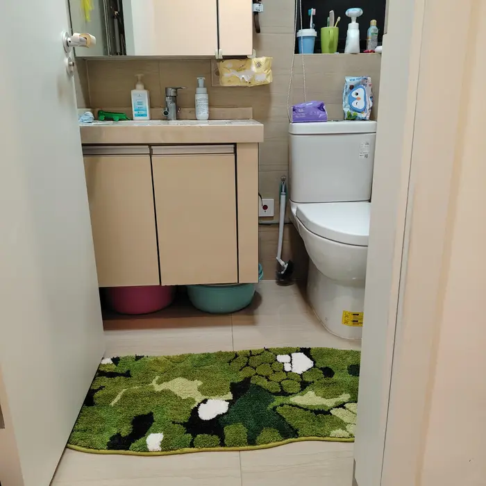 Tapis VIKAMA à imprimé mousse irrégulier, facile d'entretien, doux et moelleux, pour salon, côté can