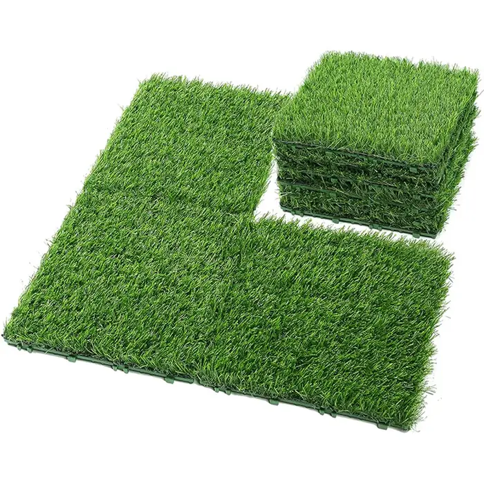 10 pièces de dalles de sol en gazon artificiel de 12 pouces x 12 pouces