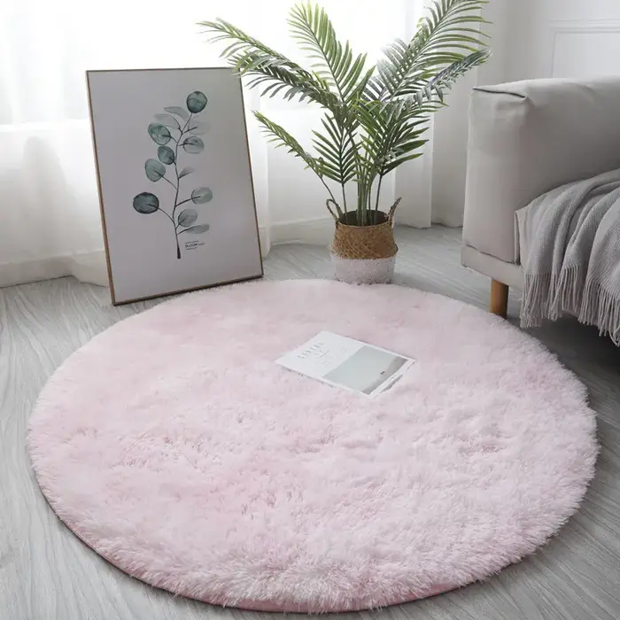 Tapis rond en peluche Super doux