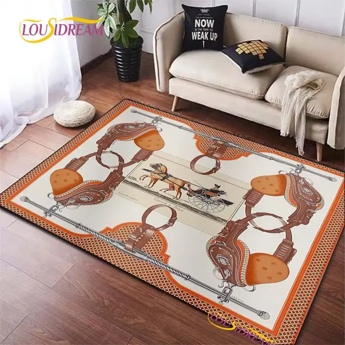 Tapis cheval au galop ethnique pour salon, chambre à coucher, porte de cuisine pour enfants, tapis de sol antidérapant, cadeau d'anniversaire, accessoires de photographie