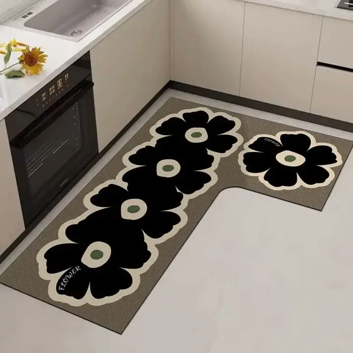 Tapis de sol de cuisine au design minimaliste avec coussin absorbant l'eau en terre de diatomée