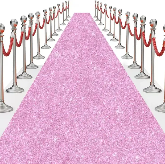 Tapis de fête rose scintillant, tissu non tissé épaissi, tapis rouge pour événements festifs, tapis 