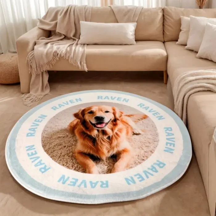 Tapis Photo personnalisé avec nom de Photo, en flanelle douce, antidérapant, personnalisable, pour c