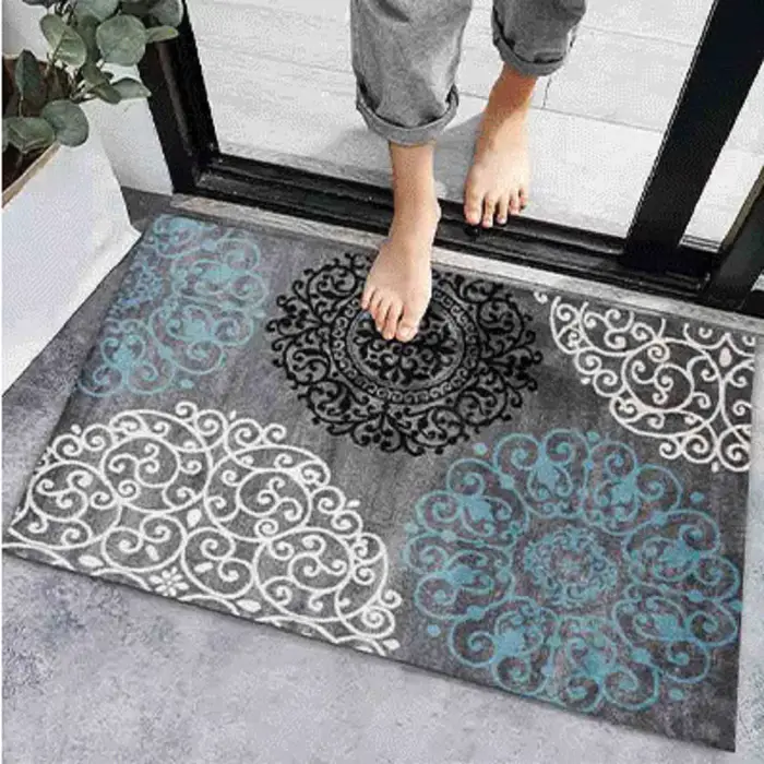 Tapis d'entrée antidérapant moderne super absorbant pour salle de bain