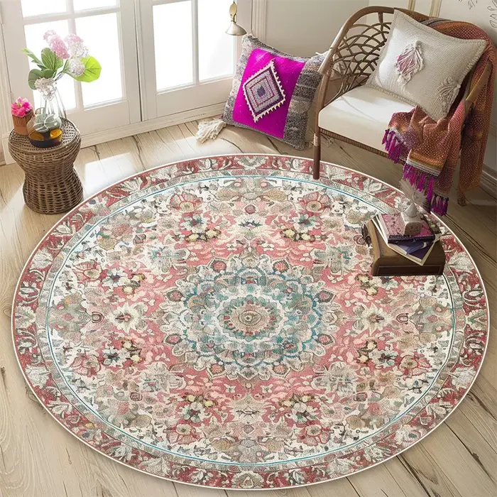 Tapis Rond Perse de Style Rétro