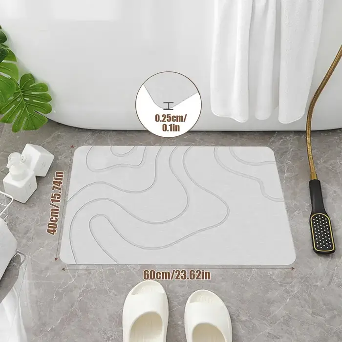 Tapis de bain en pierre de Diatomite d'intérieur