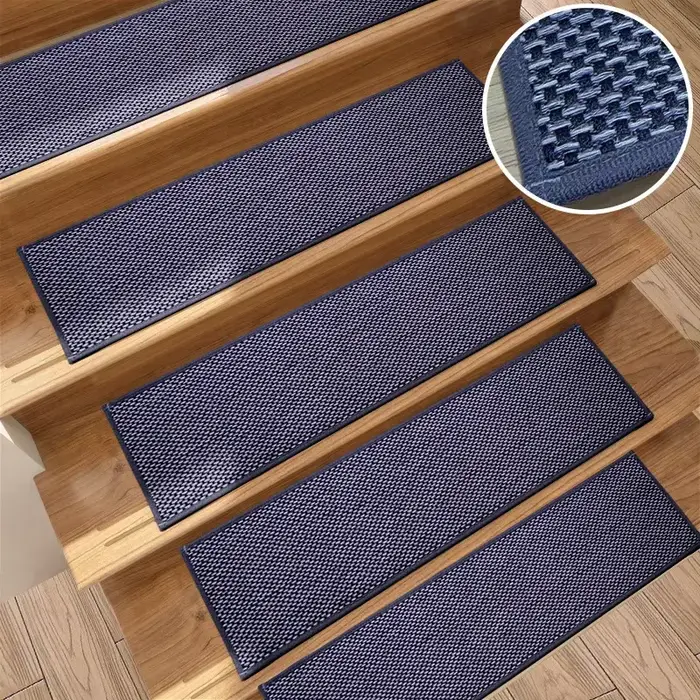 1/3 pièces Tapis antidérapant pour marches d'escalier en jute naturel