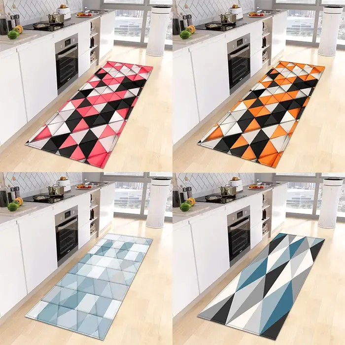Tapis de sol à imprimé géométrique coloré
