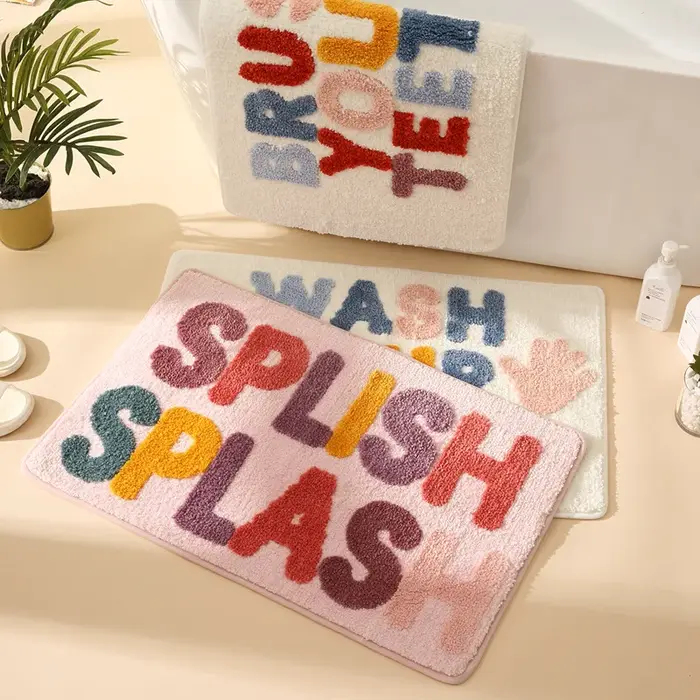 Tapis de salle de bain en microfibre antidérapant pour enfants