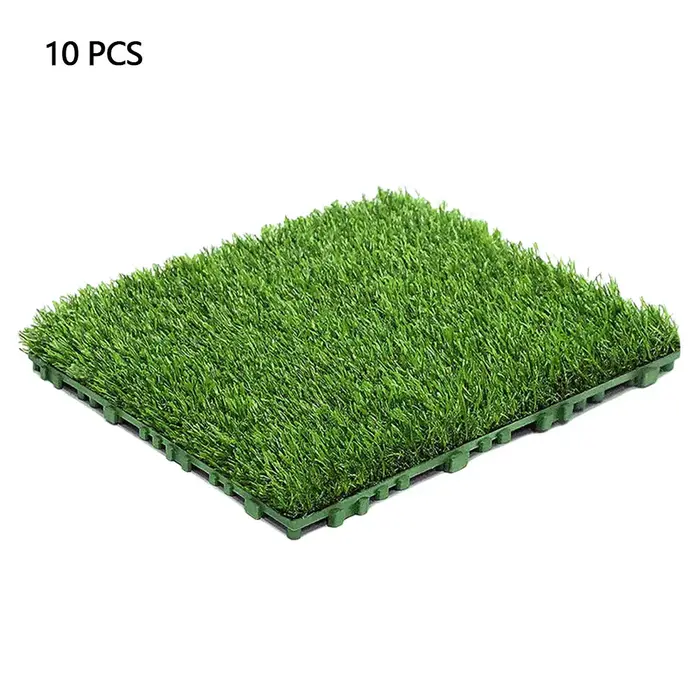 10 pièces de dalles de sol en gazon artificiel de 12 pouces x 12 pouces