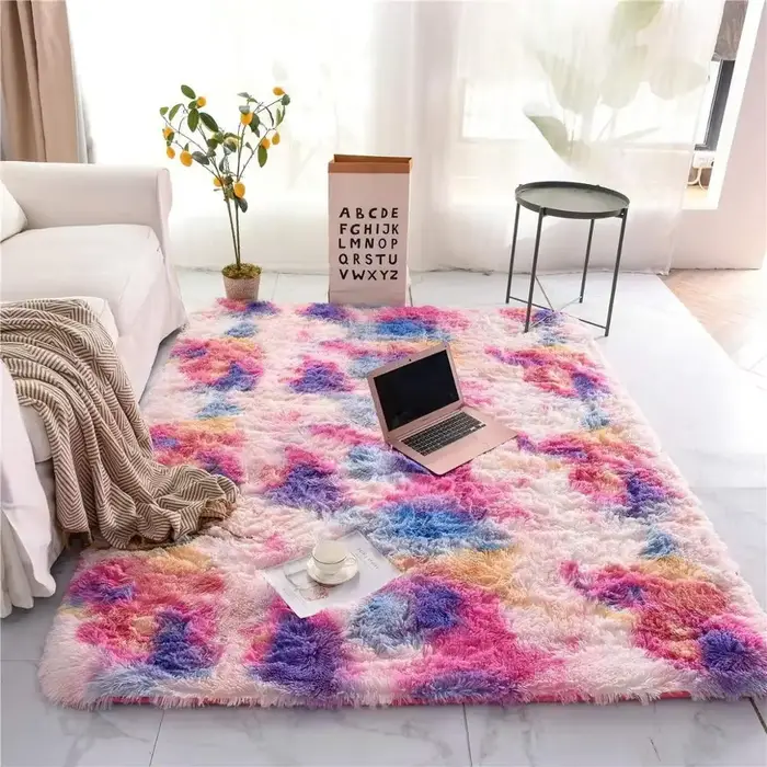 Tapis imprimé léopard moelleux, tapis Shag moderne, tapis Shag luxueux, antidérapant, zone rectangul